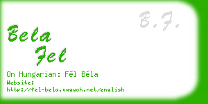 bela fel business card