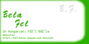 bela fel business card